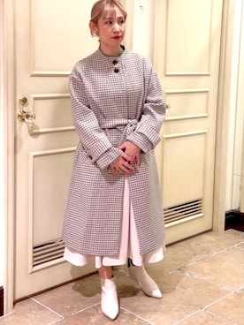 「テチチ(Te chichi)」｜「アイテム（ノーカラーコート）」を使った、まさこさん（レディース・157cm）の秋コーディネート