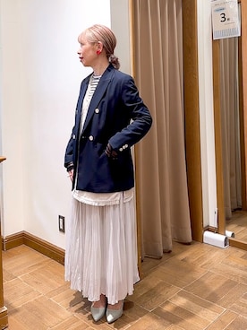 「Te chichi（テチチ）のアイテム（テーラードジャケット）」を使った、まさこさん（レディース・157cm）の冬コーディネート