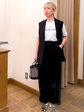 「いまどきジャケット写真」｜「アイテム（その他アウター）」を使った、まさこさん（レディース・157cm）の春コーディネート