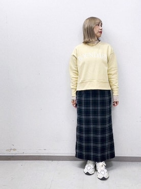 「スエット」｜「アイテム（その他）」を使った、まさこさん（レディース・157cm）の冬コーディネート