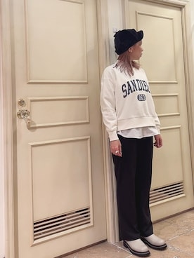 「テチチ(Te chichi)」｜「アイテム（スウェット）」を使った、まさこさん（レディース・157cm）の冬コーディネート