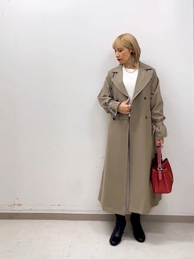 「Te chichi（テチチ）のアイテム（ステンカラーコート）」を使った、まさこさん（レディース・157cm）の秋コーディネート