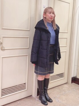 「防寒」｜「アイテム（その他アウター）」を使った、まさこさん（レディース・157cm）の冬コーディネート