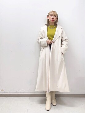 「Te chichi（テチチ）のアイテム（チェスターコート）」を使った、まさこさん（レディース・157cm）の秋コーディネート
