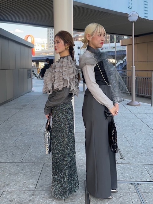 セール】【Atelier Soirée】ラメシャギーニットスカート（スカート