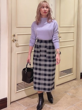 「Te chichi CLASSIC（テチチクラシック）のアイテム（スカート）」を使った、まさこさん（レディース・157cm）の秋コーディネート