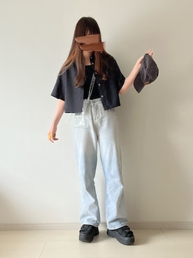 「apres jour（アプレジュール）のアイテム（デニムパンツ）」を使った、ゆっきさん（レディース・162cm）の夏コーディネート