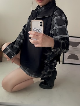 「H&M（エイチ・アンド・エム）のアイテム（ベスト、ブラック系）」を使った、nagiさん（レディース・153cm）の秋コーディネート