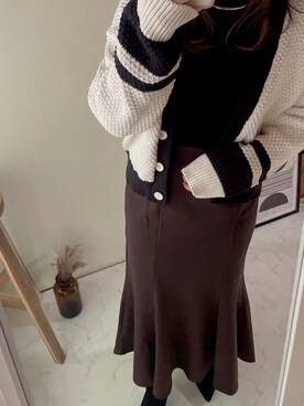「GU（ジーユー）のアイテム（カーディガン/ボレロ、ホワイト系）」を使った、nagiさん（レディース・153cm）の秋コーディネート
