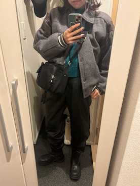 「BABYLONE（バビロン）の【柳橋唯さんコラボアイテム】ハイウエスト2WAYパンツ（その他パンツ、ブラック系）」を使った、yoyoさん（レディース・161cm）の春コーディネート