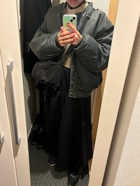 「FREAK'S STORE（フリークスストア）のアイテム（MA-1）」を使った、yoyoさん（レディース・161cm）の春コーディネート