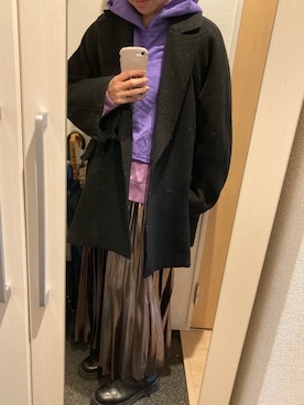 「MAISON SPECIAL（メゾンスペシャル）のアイテム（チェスターコート）」を使った、yoyoさん（レディース・161cm）の冬コーディネート