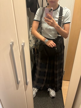 「Three Four Time（ｽﾘｰﾌｫｰﾀｲﾑ）のアイテム」を使った、yoyoさん（レディース・161cm）の夏コーディネート