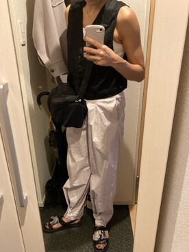 「BEAMS（ビームス）のアイテム（サンダル）」を使った、yoyoさん（レディース・161cm）の夏コーディネート