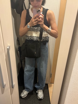 「アイテム（バングル/リストバンド）」を使った、yoyoさん（レディース・161cm）の夏コーディネート
