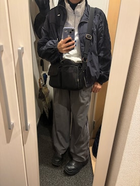 「Ray BEAMS（レイビームス）のレース ライン トラック ジャケット（ブルゾン、ブルー系）」を使った、yoyoさん（レディース・161cm）の秋コーディネート