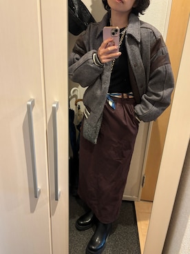 「MAISON SPECIAL（メゾンスペシャル）のアイテム（ブルゾン）」を使った、yoyoさん（レディース・161cm）の冬コーディネート