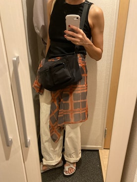 「CITEN（シテン）の＜CITEN（シテン）＞アメリカンスリーブ タンクトップ（タンクトップ）」を使った、yoyoさん（レディース・161cm）の夏コーディネート