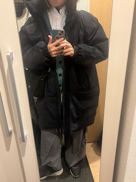 「TODAYFUL（トゥデイフル）のMonster Down Coat（ダウンジャケット/コート、ブラック系）」を使った、yoyoさん（レディース・161cm）の春コーディネート