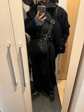 「アイテム（ノーカラージャケット）」を使った、yoyoさん（レディース・161cm）の冬コーディネート