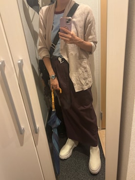 「アイテム（長傘）」を使った、yoyoさん（レディース・161cm）の秋コーディネート