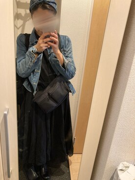 「ブルー×ブラック」｜「アイテム（ジャケット/アウター）」を使った、yoyoさん（レディース・161cm）の秋コーディネート