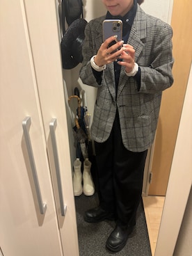 「usedのアイテム（テーラードジャケット、グレー系）」を使った、yoyoさん（レディース・161cm）の春コーディネート