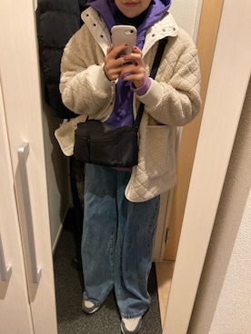 「ITEMS URBANRESEARCH（アイテムズ アーバンリサーチ）のアイテム（ジャケット/アウター）」を使った、yoyoさん（レディース・161cm）の冬コーディネート