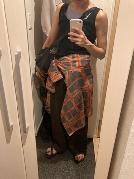 「BEAMS（ビームス）のアイテム（サンダル）」を使った、yoyoさん（レディース・161cm）の夏コーディネート