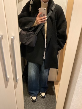 「MAISON SPECIAL（メゾンスペシャル）のアイテム（チェスターコート）」を使った、yoyoさん（レディース・161cm）の冬コーディネート