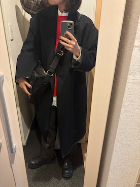 「アイテム（チェスターコート）」を使った、yoyoさん（レディース・161cm）の冬コーディネート