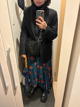 「アイテム（長傘）」を使った、yoyoさん（レディース・161cm）の秋コーディネート