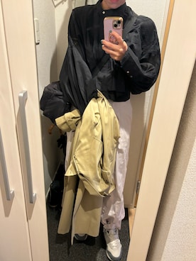 「BEAMS（ビームス）のアイテム（トレンチコート）」を使った、yoyoさん（レディース・161cm）の春コーディネート