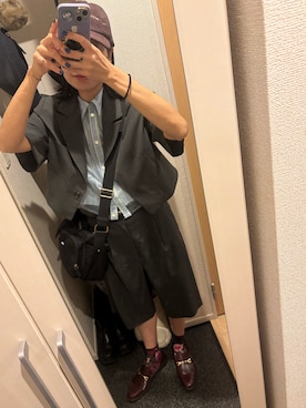 「ZARA（ザラ）のアイテム（ローファー、レッド系）」を使った、yoyoさん（レディース・161cm）の秋コーディネート