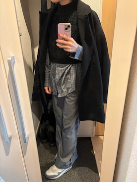 「MAISON SPECIAL（メゾンスペシャル）のアイテム（チェスターコート）」を使った、yoyoさん（レディース・161cm）の冬コーディネート