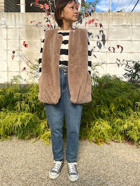 「WORKS（ワークス）のアイテム（パンツ）」を使った、mayoさん（レディース・158cm）の秋コーディネート