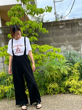 「andme（アンドミー）のアイテム（サロペット/オーバーオール）」を使った、mayoさん（レディース・158cm）の夏コーディネート