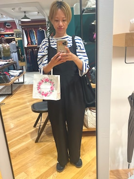 「アイテム（オールインワン・サロペット）」を使った、mayoさん（レディース・158cm）の秋コーディネート