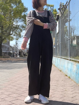 「andme（アンドミー）のアイテム（オールインワン・サロペット）」を使った、mayoさん（レディース・158cm）の春コーディネート