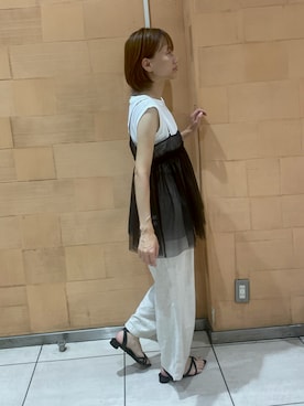 「シースルー」｜「アイテム（キャミソール）」を使った、mayoさん（レディース・158cm）の夏コーディネート