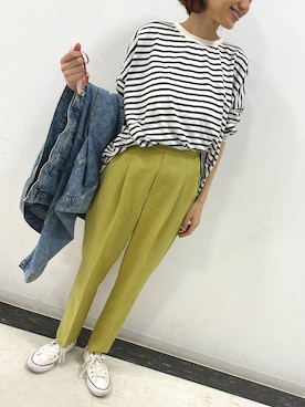 「Honeys（ハニーズ）のアイテム（スラックス）」を使った、mayoさん（レディース・158cm）の春コーディネート