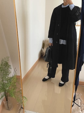 「SVEC（シュベック）のカンフーシューズ kung fu Shoes / ストラップパンプス（バレエシューズ）」を使った、OASOBIさん（レディース・167cm）の秋コーディネート