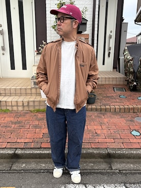 「アイテム（ライダースジャケット）」を使った、k2106さん（メンズ・175cm）の秋コーディネート