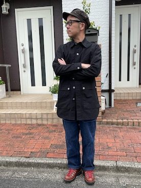 「アイテム（ミリタリージャケット）」を使った、k2106さん（メンズ・175cm）の春コーディネート