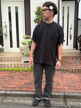 「アイテム（ハンチング/ベレー帽）」を使った、k2106さん（メンズ・175cm）の夏コーディネート