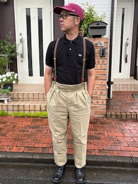 「アイテム（サスペンダー）」を使った、k2106さん（メンズ・175cm）の夏コーディネート