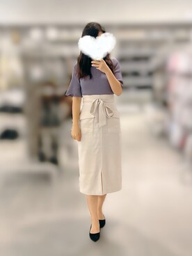 「PROPORTION BODY DRESSING（プロポーションボディドレッシング）のアイテム（スカート）」を使った、Yuiiiさん（レディース・156cm）の夏コーディネート