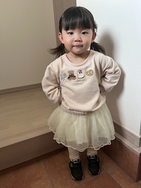 「アイテム（スカート）」を使った、K.Kさん（キッズ・80cm）の冬コーディネート