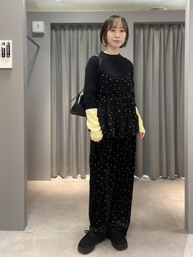 「アイテム（ボストンバッグ）」を使った、ゆうかさん（レディース・163cm・30代）の冬コーディネート