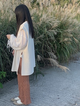 「アイテム（バレエシューズ）」を使った、himaさん（レディース・160cm）の秋コーディネート